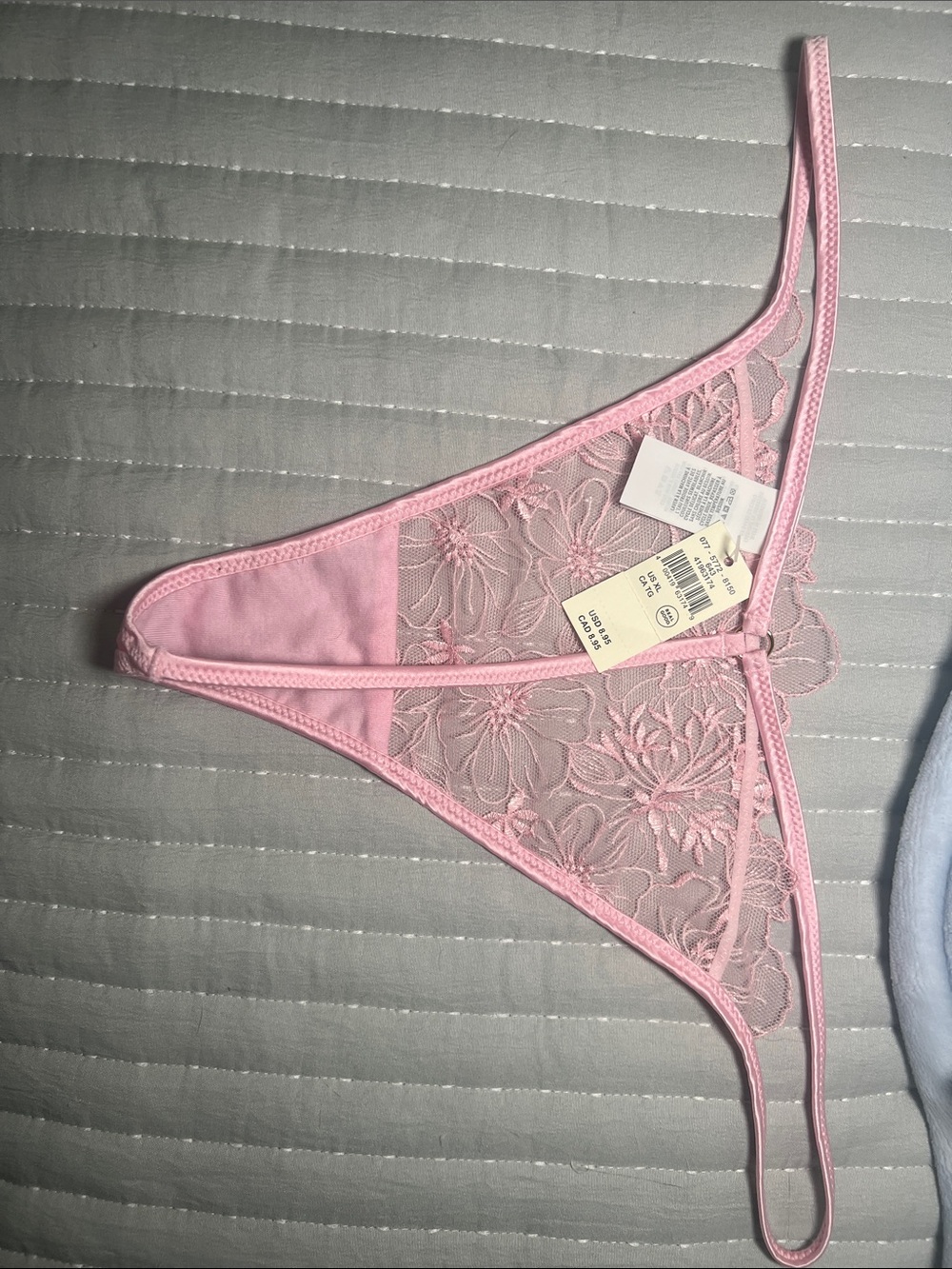 aerie Pink Floral Lace Thong
